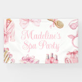 Spa Party Pink Birthday Party Banner (Horizontal)