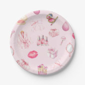 Spa Party Pink Birthday Party Pappteller (Vorderseite)