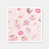 Spa Party Pink Birthday Party Serviette (Vorderseite)