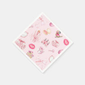 Spa Party Pink Birthday Party Serviette (Ecke)