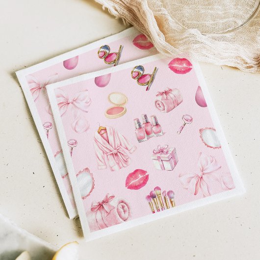 Spa Party Pink Birthday Party Serviette