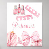 Spa Party Pink Birthday Pedicure Sign Poster (Vorne)