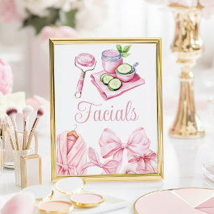 Spa-Party Pink Geburtstags-Gesichts-Tischschild Poster