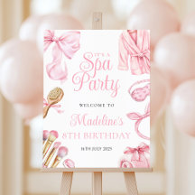 Spa-Party Pink Geburtstags-Willkommensschild