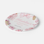 Spa-Party Pink Geburtstagsfeier Pappteller (Schrägansicht)