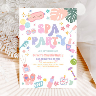 Spa Party Sleepover Glam Birthday Invitation Einladung