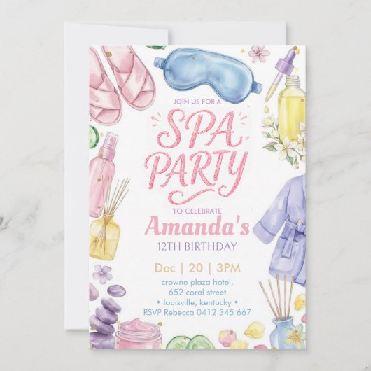 Spa-Party Spa-Geburtstag Einladung (Vorderseite)
