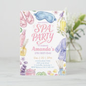 Spa-Party Spa-Geburtstag Einladung (Stehend Vorderseite)