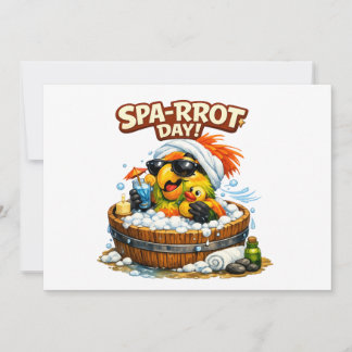 Spa-rrrot Day Funny Parrot Spa Relax Design Einladung