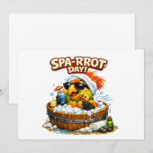 Spa-rrrot Day Funny Parrot Spa Relax Design Einladung (Vorne/Hinten)