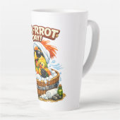 Spa-rrrot Day Funny Parrot Spa Relax Design Milchtasse (Rechte Ecke)