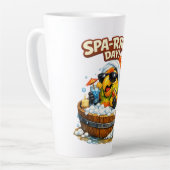 Spa-rrrot Day Funny Parrot Spa Relax Design Milchtasse (Linke Ecke)