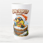Spa-rrrot Day Funny Parrot Spa Relax Design Milchtasse (Vorderseite)