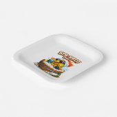 Spa-rrrot Day Funny Parrot Spa Relax Design Pappteller (Gewinkelt)