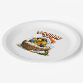 Spa-rrrot Day Funny Parrot Spa Relax Design Pappteller (Schrägansicht)