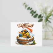 Spa-rrrot Day Funny Parrot Spa Relax Design Postkarte (Stehend Vorderseite)