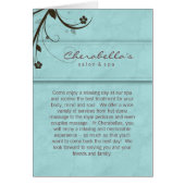 Spa Salon Brochure Greeting Card Watery Blue (Vorne)