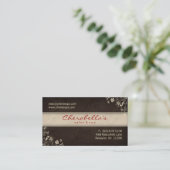 Spa Salon Business Card Floral Butterflies Brown C Visitenkarte (Stehend Vorderseite)