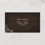 Spa Salon Business Card Floral Butterflies Brown C Visitenkarte (Rückseite)