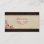 Spa Salon Business Card Floral Butterflies Cream R Visitenkarte (Rückseite)