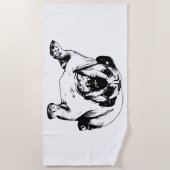 Spa-Tag, Bulldogge regiert Strandtuch (Vorderseite)