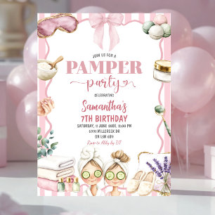 Spa-Themen-Pamper-Party-Geburtstagseinladung Einladung