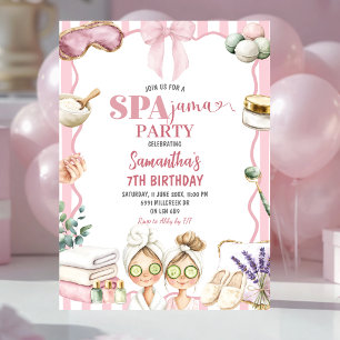 Spa-Themen-Spajama-Party-Geburtstagseinladung  Einladung