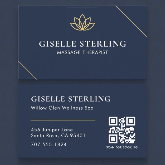 Spa- und Wellness-Massage-Therapeut QR-Code Visitenkarte