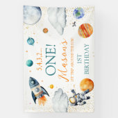 Space 1st Birthday Backdrop First Trip Around Sun Banner (Vertikal)