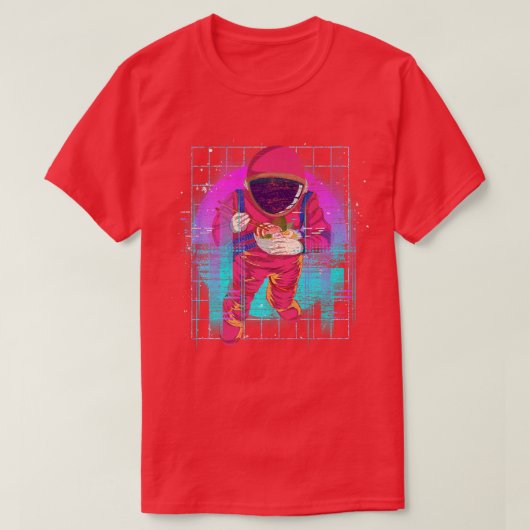 Space 90er Art Synthwave Vaporwave Ramen Noodles A T-Shirt (Design vorne)