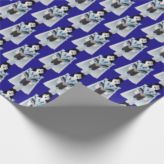 Space Ace – Cosmic Rock Pattern Wrapping Paper Geschenkpapier (Ecke)