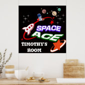 Space Ace Kid's Room Editable Poster (Küche)