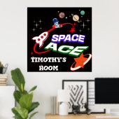 Space Ace Kid's Room Editable Poster (Heimbüro)