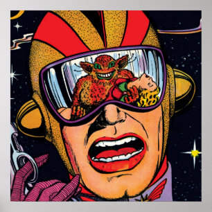 Space Action #2 Vintage Sci-Fi-Comic-Cover Poster
