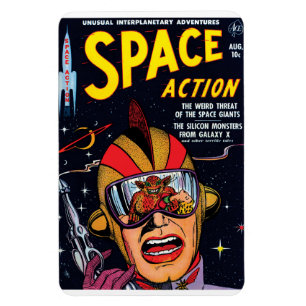 Space Action #2 Vintage Sci-Fi-Comicbuchcover Magnet