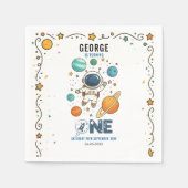 Space Adventure 1st Birthday | Outer Space Party Serviette (Vorderseite)