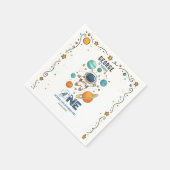 Space Adventure 1st Birthday | Outer Space Party Serviette (Ecke)