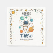 Space Adventure 2nd Birthday | Outer Space Party Serviette (Vorderseite)