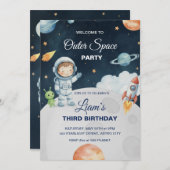 Space Adventure Astronaut Birthday Invitation Einladung (Vorne/Hinten)