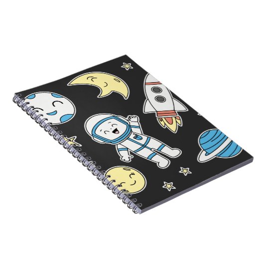 Space Adventure Cartoon - Notebook-Design Notizblock (Rechte Seite)
