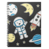 Space Adventure Cartoon - Notebook-Design Notizblock (Vorderseite)