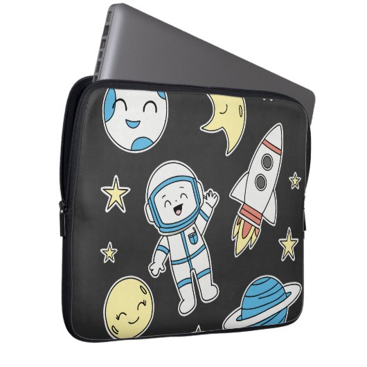 Space Adventure Cartoon - Notebook-Sleeve-Design Laptopschutzhülle (Vorne Rechts)