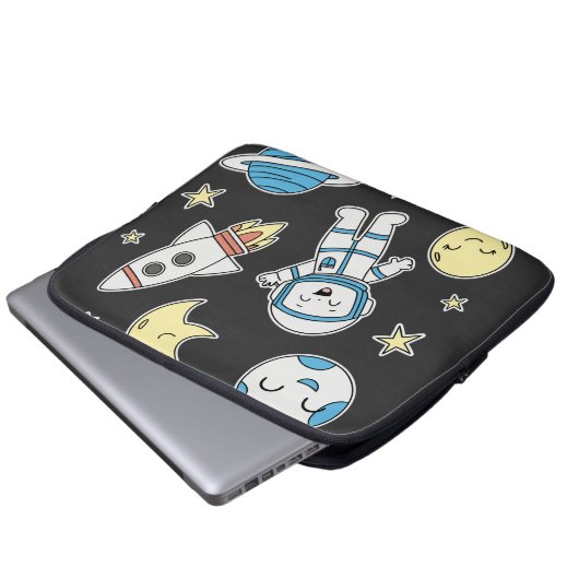 Space Adventure Cartoon - Notebook-Sleeve-Design Laptopschutzhülle (Vorne Knopf)