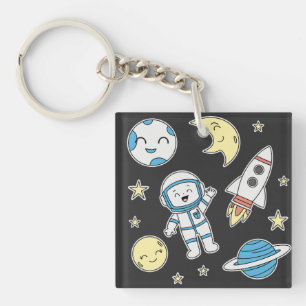 Space Adventure Cartoon - Schlüsselanhänger Design