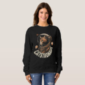 Space Adventure Catstronaut in Action cat Sweatshirt (Vorne ganz)