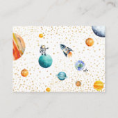 Space Adventure Diaper Raffle Baby Boy Shower Begleitkarte (Rückseite)