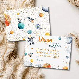 Space Adventure Diaper Raffle Baby Boy Shower Begleitkarte