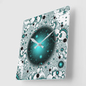 Space Adventure Fantasy Fraktal Art Quadratische Wanduhr (Winkel)