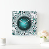 Space Adventure Fantasy Fraktal Art Quadratische Wanduhr (Zuhause)