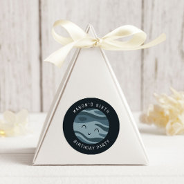 Space Adventure Playful Kids Birthday Cute Planet Runder Aufkleber